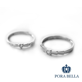 <Porabella>925純銀鋯石對戒珍愛永恆告白愛情 情人 禮物可調開口式對戒 男士戒指 RINGS <一對販售>