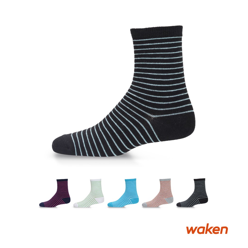 【waken】純棉女條紋短襪 1雙入 / 襪子 女襪 日韓 純棉 威肯