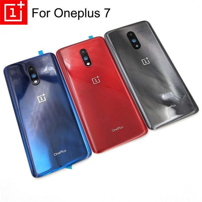 OnePlus 7 後蓋玻璃電池蓋門後殼面板外殼電池蓋 + 相機鏡頭和徽標