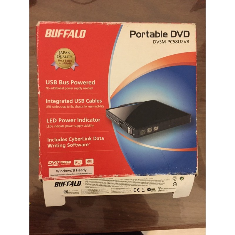 Buffalo Portable DVD DVSM-PC58U2VB 外接燒錄機