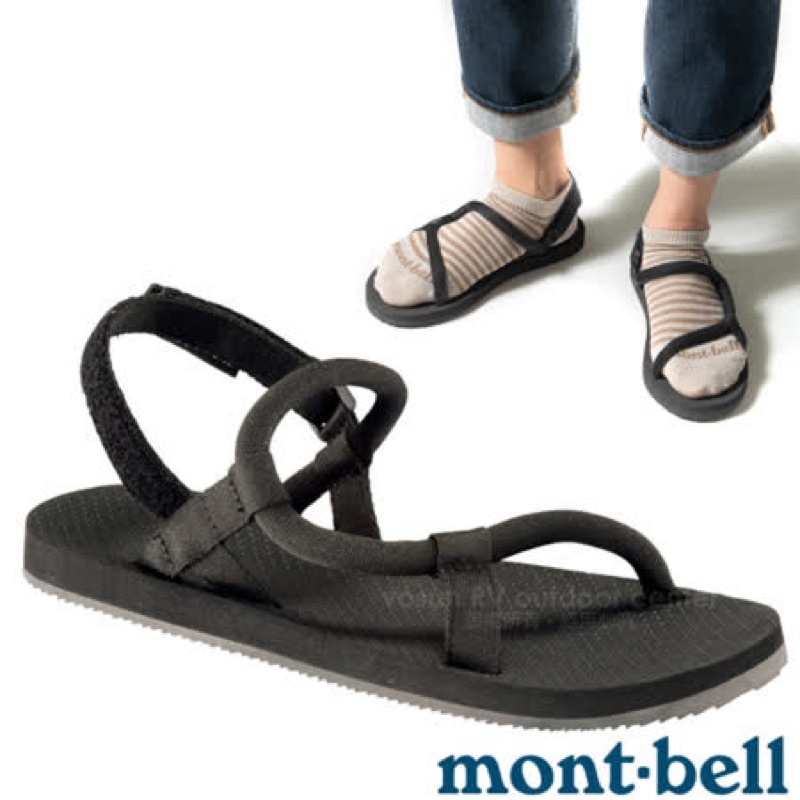 Mont-bell Lock-On Sandals 戶外休閒涼鞋 拖鞋黑