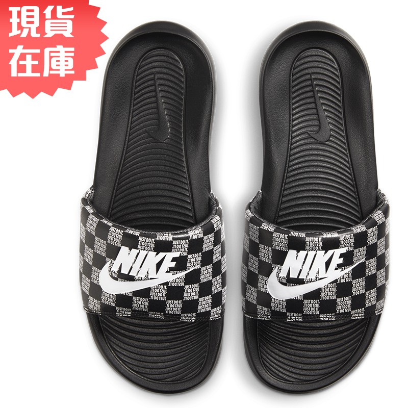 Nike Victori One Slide 男鞋 女鞋 拖鞋 休閒 柔軟 格紋 黑【運動世界】CN9678-004