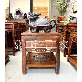 全新品<四角6068刻花鶴壽超大單抽花檯茶几架>古典仿古實木傢俱 優質原木雞翅木整張製作 大型耐重花檯 大型藝品茶幾桌