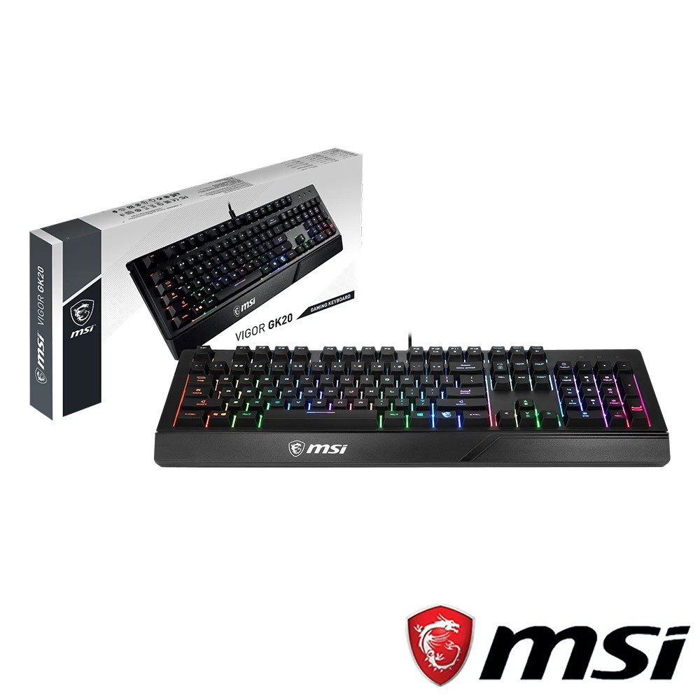 【限時免運】 MSI微星 公司貨 Vigor GK20 防潑水電競鍵盤 玩家必備