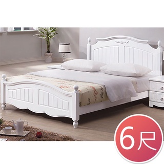 Boden-艾莎法式6尺雙人加大床組/白色實木床架(不含床墊)