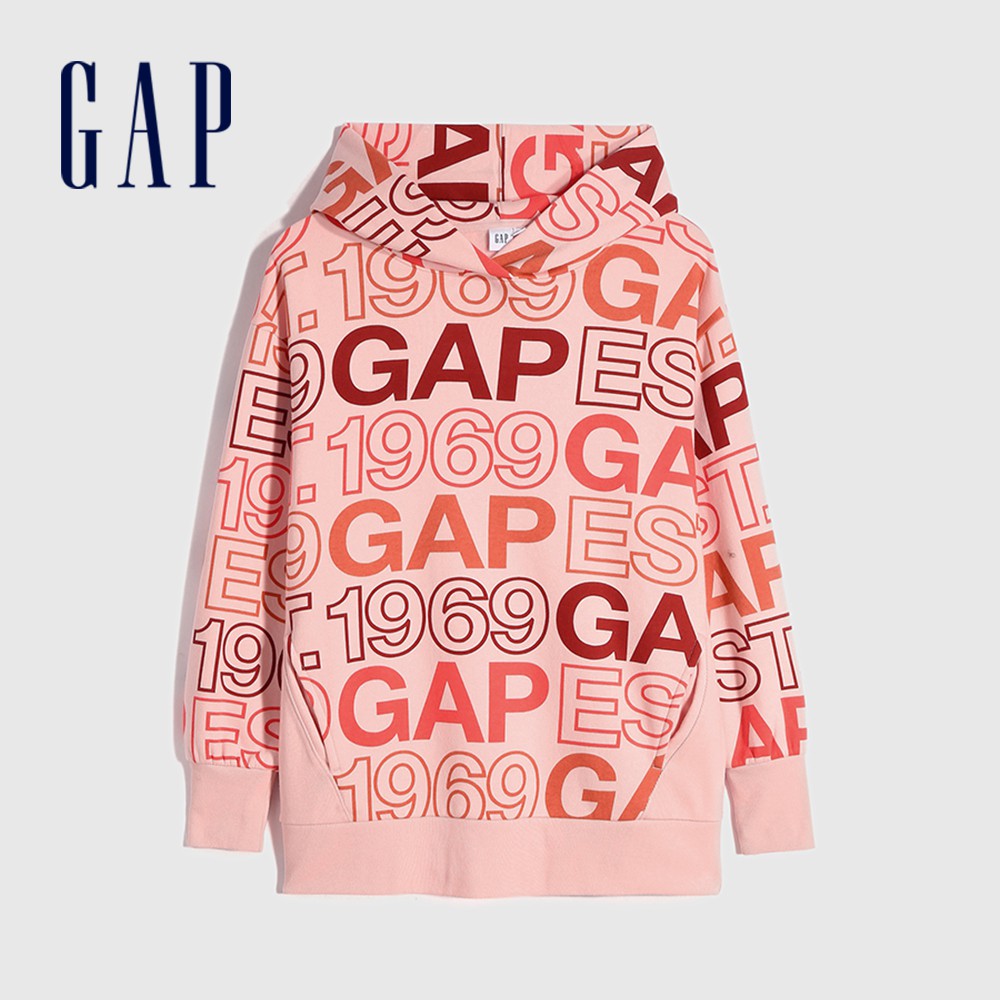 Gap 女裝 Logo帽T 碳素軟磨系列-淡粉色(656952)