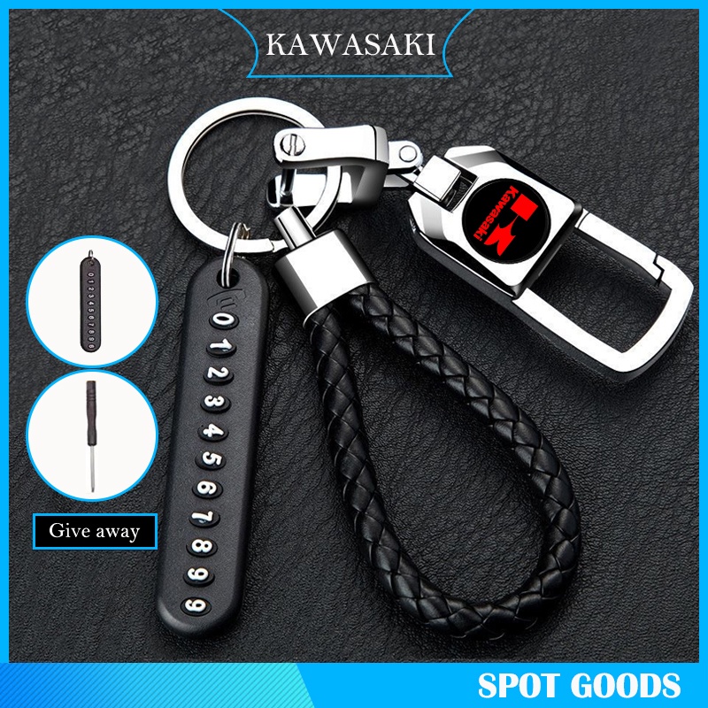 Kawasaki摩托車標誌鑰匙扣創意摩托車鑰匙扣合金金屬鑰匙圈