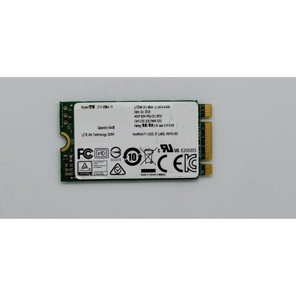 LITEON SSD 64GB 2242 M.2 NGFF CV1-SB64-11 (二手良品)