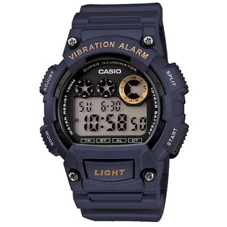 【CASIO】震動提示潮流電子錶-藍(W-735H-2A)正版宏崑公司貨