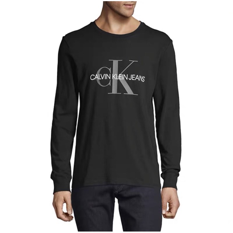 Calvin Klein CK 男款 純棉 圓領長袖T恤