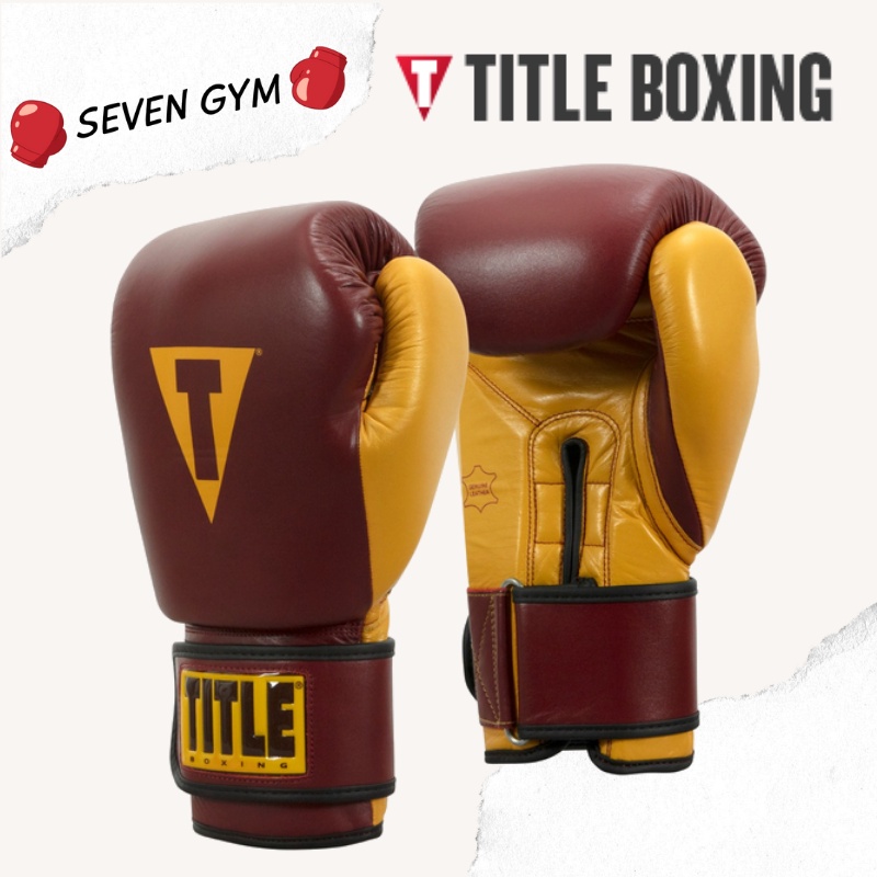 【Seven Gym】TITLE 拳套 拳擊手套 真皮 14oz Boxing Supreme Leather Bag