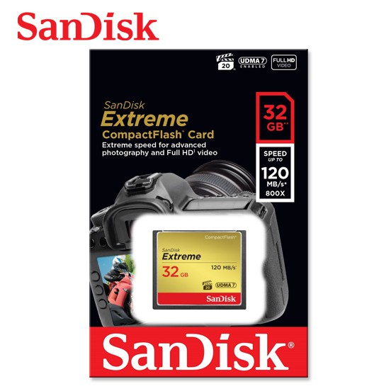 SANDISK Extreme CF 120M 32GB 記憶卡 專業攝影師和錄影師 高速 記憶卡