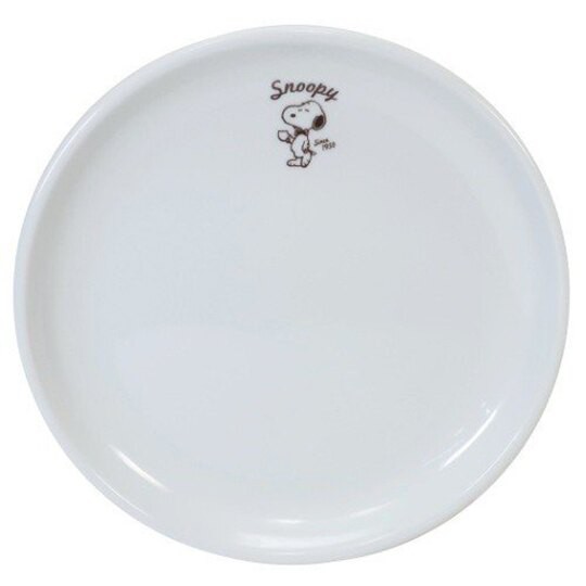 小禮堂 史努比 日製 陶瓷圓盤 沙拉盤 點心盤 金正陶器 (白 領結)
