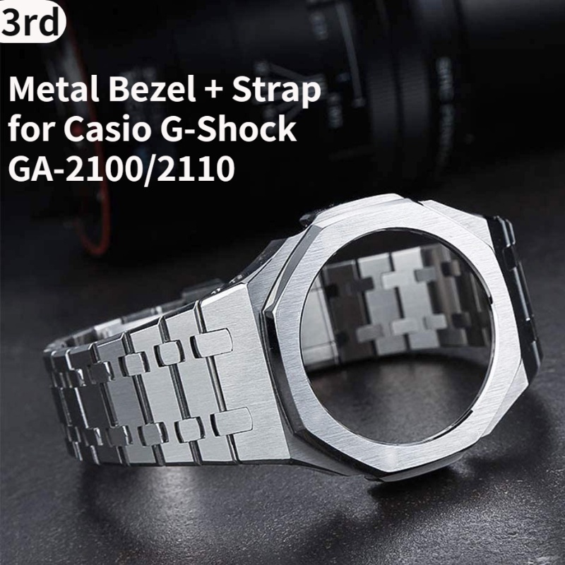 卡西歐 G-SHOCK GA2110 GA2110 Gen3 橡膠錶帶表圈金屬不銹鋼第三 G 的第 3 改裝套件配件
