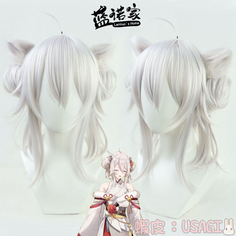 Usagi預購 藍諾家 Hololive虛擬偶像vtuber播主獅獅白牡丹cos假髮 蝦皮購物
