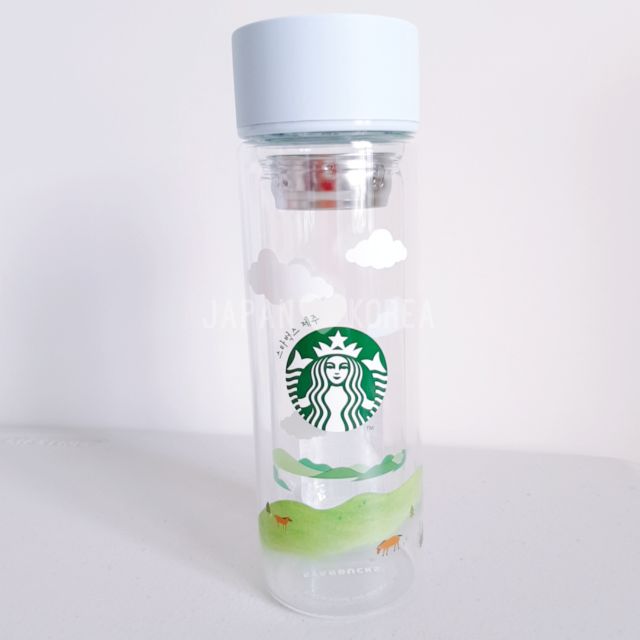 韓國濟州島星巴克Starbucks 限定 雙層玻璃杯 泡茶玻璃杯