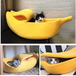 Banana Shaped Cat Bed House Warm Cozy Puppy Cushion Kennel P