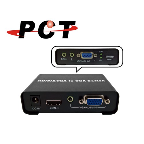 【PCT】VGA&amp;HDMI轉VGA切換器(VHV201)