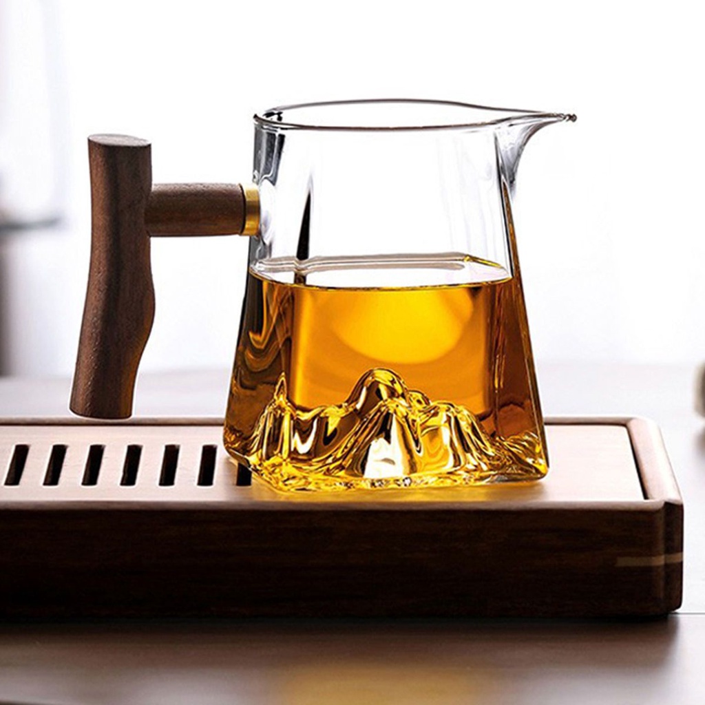 方山 玻璃 公道杯 客人 分茶器 加厚 耐高溫 透明 輕奢 高檔 茶具 大號 單茶 海 透明茶杯 加厚耐高溫
