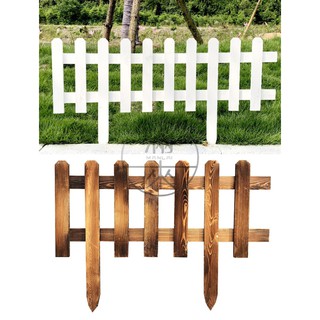 防腐木栅栏插地花园围栏户外庭院花坛小篱笆室外装饰木桩实木护栏 蝦皮購物