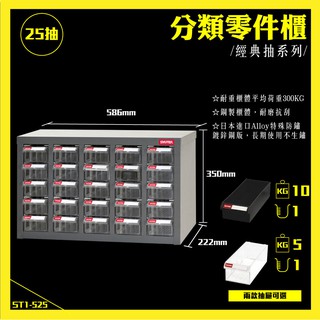 【工業型耐重物料櫃】樹德 零件櫃 ST1-525 25格抽屜/五金材料櫃 工具櫃 螺絲櫃 收納櫃 鍍鋅鋼板