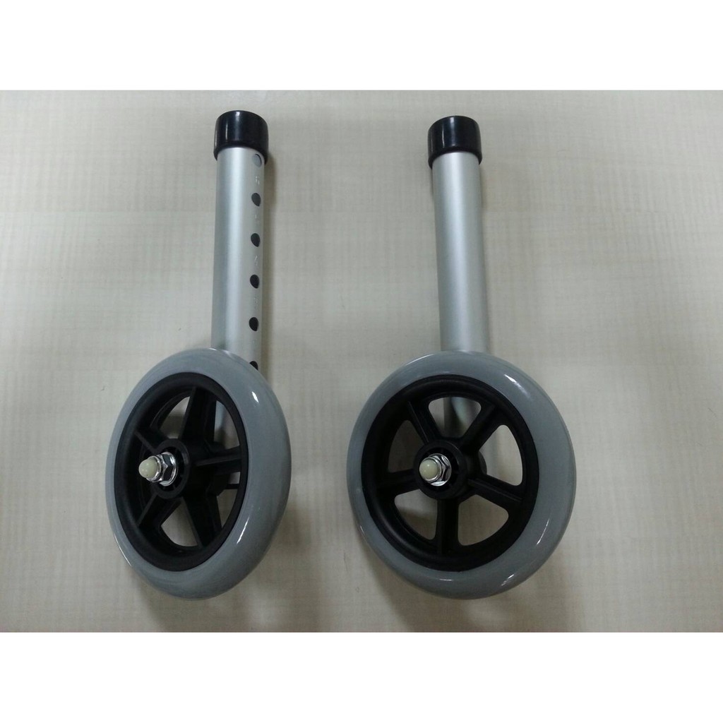 鋁合金  助行器輔助輪   1吋管徑 5吋輪 一組兩入  助行器用-1吋管