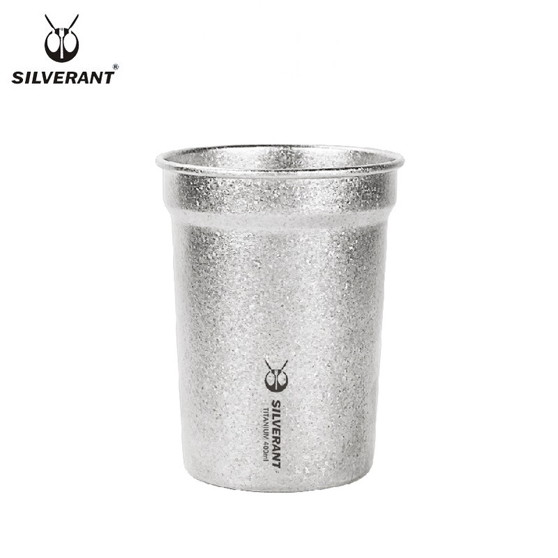 【鈦Ti】銀蟻純鈦400ml啤酒杯、水杯，單層不保溫水杯【附收納袋】 Silverant