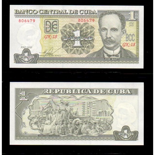 【低價外鈔】古巴2016年1PESO紙鈔一枚，民族英雄何塞·馬蒂圖案，少見~
