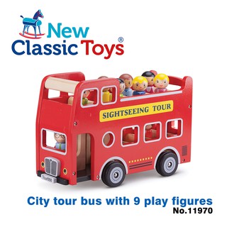 荷蘭New Classic Toys 木製玩偶城市遊覽巴士 11970 木製玩具/認知學習/車車玩具/英國雙層巴士