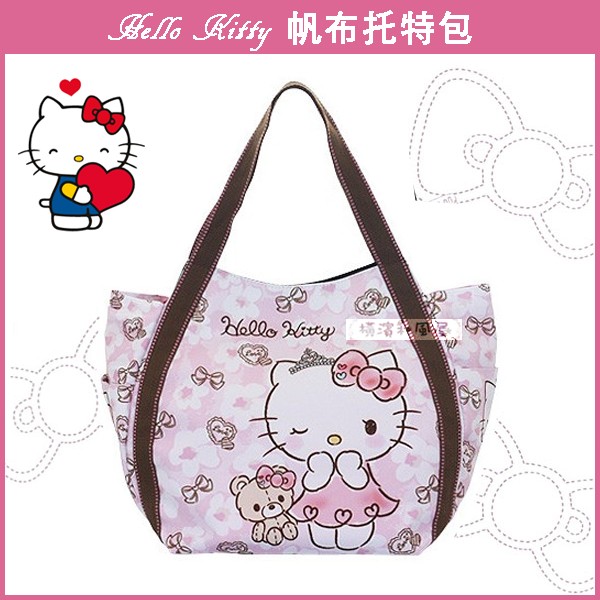[橫濱和風屋] 正版 日本 kitty 凱蒂貓  托特包 購物包 側背包 手提袋 小熊 特價