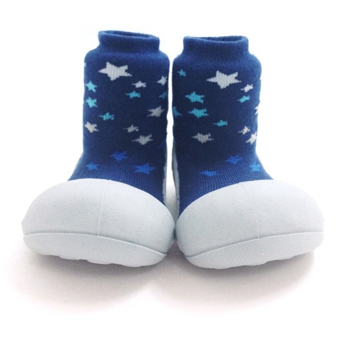 韓國 Attipas 快樂腳襪型學步鞋- 寧靜星空藍 (實品為灰鞋底，非主圖中淺灰色)【麗兒采家】