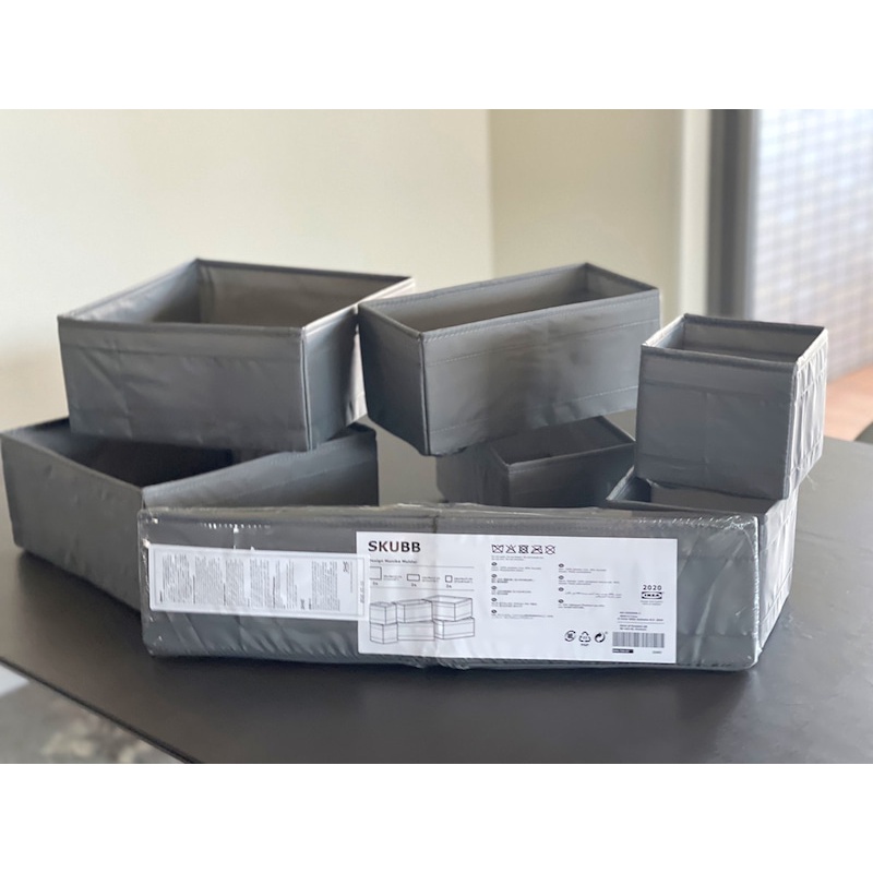 IKEA正品代購 SKUBB 收納盒 6件組 白色 灰色 分格收納盒 內衣內褲收納盒 抽屜分格盒 分類收納盒
