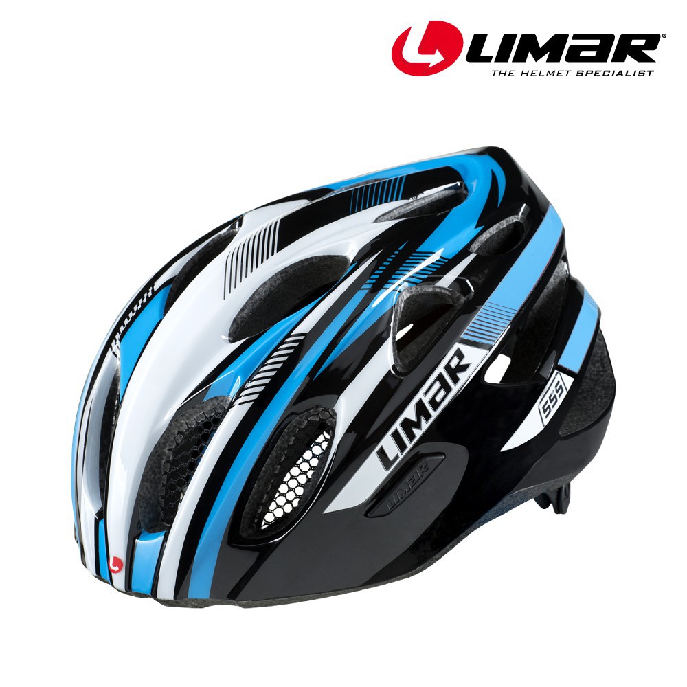 義大利LIMAR #555【亞洲版型】自行車安全帽 (黑白藍) 現貨 廠商直送
