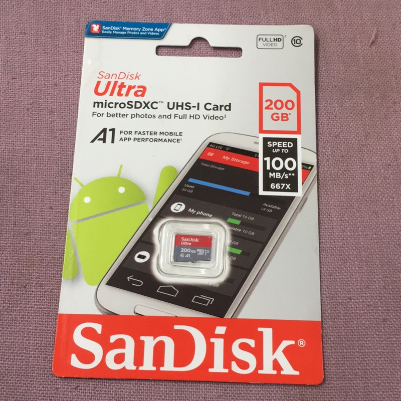 Sandisk 200gb mocrosdxc a1 記憶卡