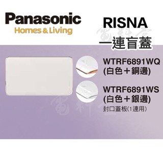 二連 一連【電子發票 公司貨 現貨】國際牌 Panasonic RISNA 面板 蓋板 盲蓋 白銅 白銀 無孔 0孔