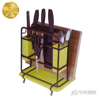 臺灣製 扁鐵多功能刀架 約 26cm × 16cm × 30cm 餐具置物架 多用途置物架【TW68】