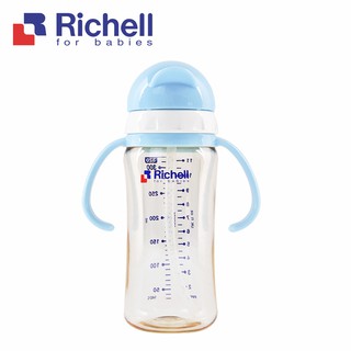 Richell 利其爾｜PPSU吸管哺乳瓶 藍 (也可當水杯使用)