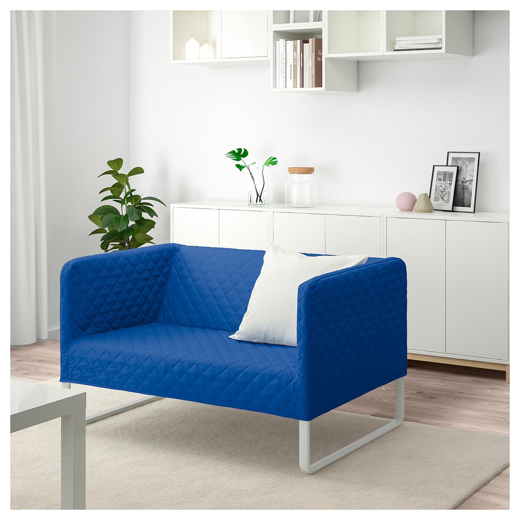 北歐工業LOFT風格經典IKEA宜家KNOPPARP雙人座沙發/布套可拆洗/亮藍色/二手八成新/一組特$2500