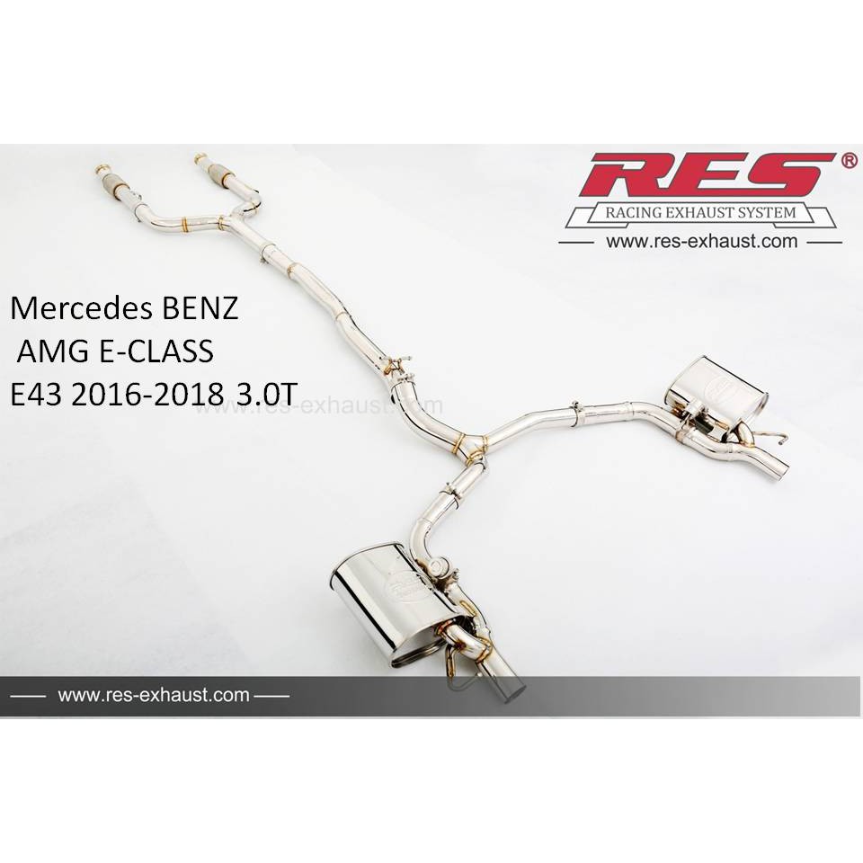 【RES排氣管】BENZ AMG E-CLASS E43 2016+ 不鏽鋼/鈦 當派 中尾段 電子閥門 車宮代理