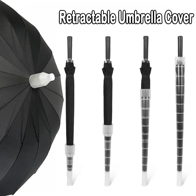 創意便捷伸縮雨傘套 / 透明塑料防水長傘套 / 自動防摔雨傘套