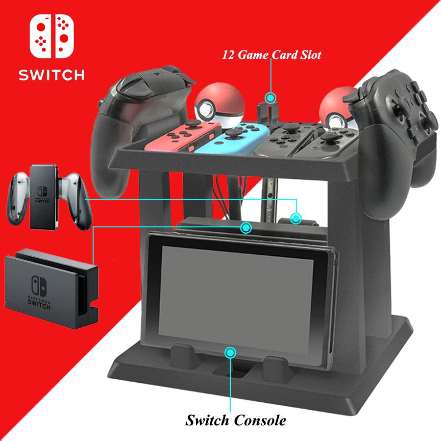 Nintendo Switch配件 用於nintendo Switch遊戲攜帶的遊戲光盤 控制器和電視基座存儲支架塔 蝦皮購物