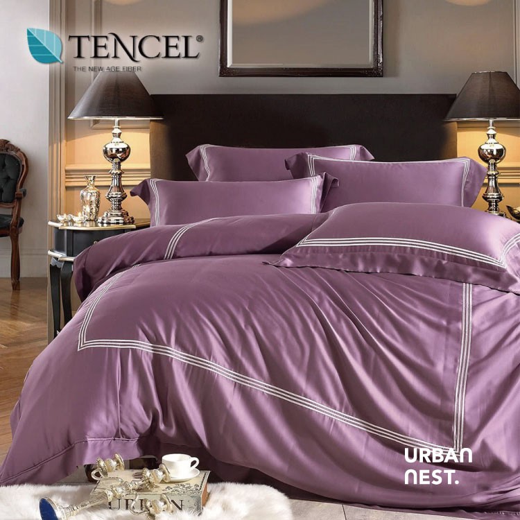 【UBNT】 60支純天絲100% TENCEL—質感時光純色床包四件組 雙人 雙人加大 床組 寢具｜電光紫