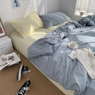 INS撞色床包四件組 床罩組 寢具 雙人床包 雙人加大床組 床包四件組 ikea床包 床罩組 被套 被單