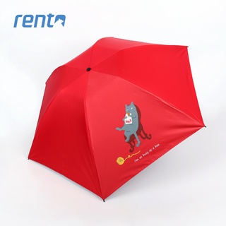 【rento】日式超輕黑膠蝴蝶晴雨傘 貓咪日常 吃餅乾篇