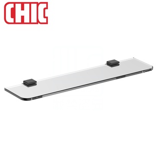 《CHIC 喜客》304不鏽鋼 玻璃平臺置物架 325.1000 電鍍消光黑 化妝平臺 專業外銷品牌【免運費】