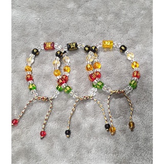 新潮小舖~現做客製商品 臺灣出貨 六字真言五行珠 五色線 五行手鍊 六字真言手鍊 桶珠 六字箴言 五行珠手鍊 五色線手鍊