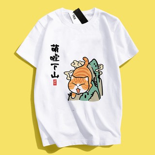 JZ TEE 貓咪-萌唬下山印花衣服短袖T恤S~2XL 男女通用版型