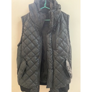 法國 Celio 七口袋羽絨背心連帽外套背心 黑M