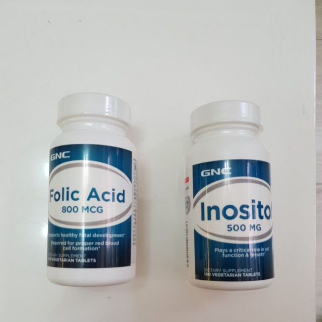 GNC 葉酸 folic acid  肌醇 inositol 未拆封