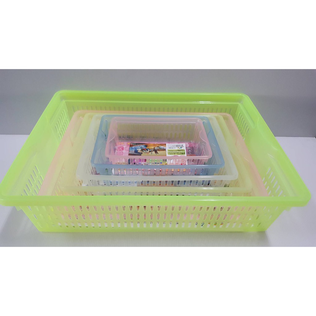 哈哈商城 台灣製 粉彩 果凍 收納 籃 ~ 置物盒 分類 塑膠籃 文具